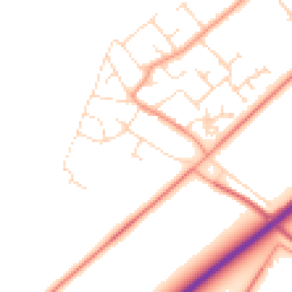 Daytime road noise heatmap for NG24 3SL