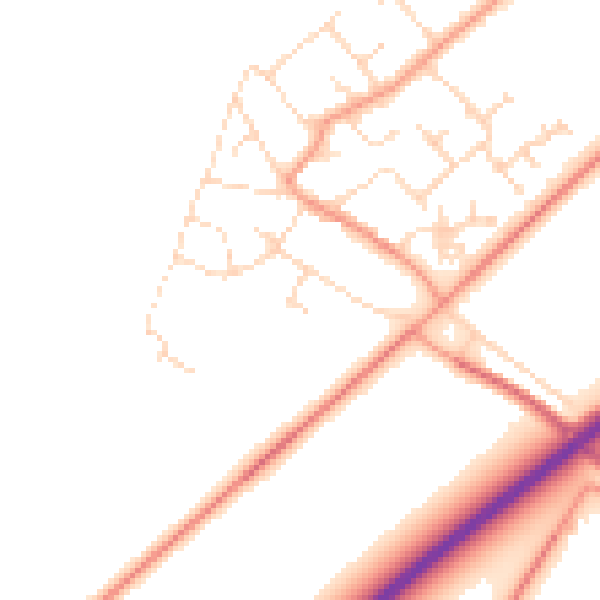 Daytime road noise heatmap for NG24 3SN