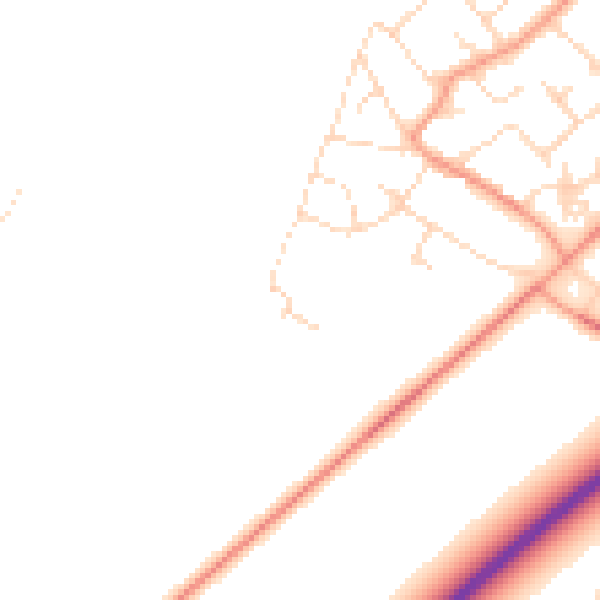 Daytime road noise heatmap for NG24 3SQ