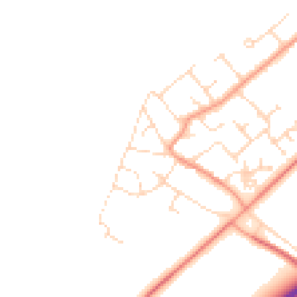 Daytime road noise heatmap for NG24 3SW