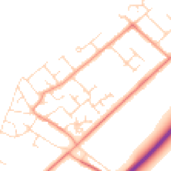 Daytime road noise heatmap for NG24 3TD