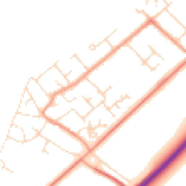 Daytime road noise heatmap for NG24 3TE
