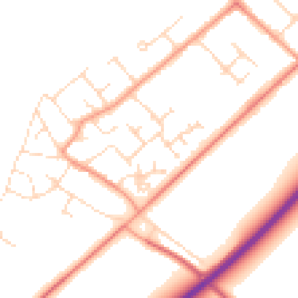 Daytime road noise heatmap for NG24 3TF
