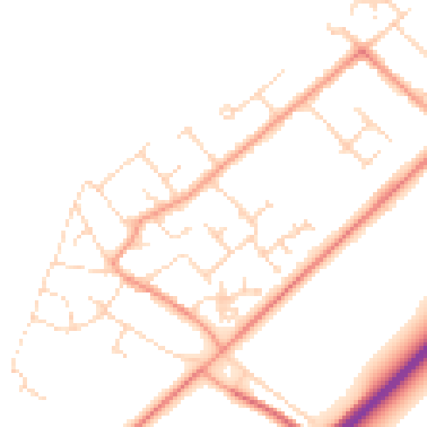 Daytime road noise heatmap for NG24 3TG