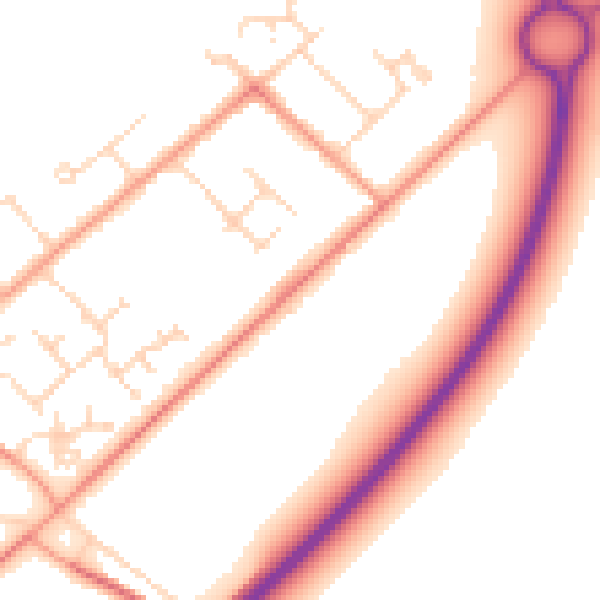 Daytime road noise heatmap for NG24 3TL