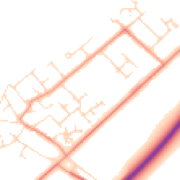 Daytime road noise heatmap for NG24 3TQ
