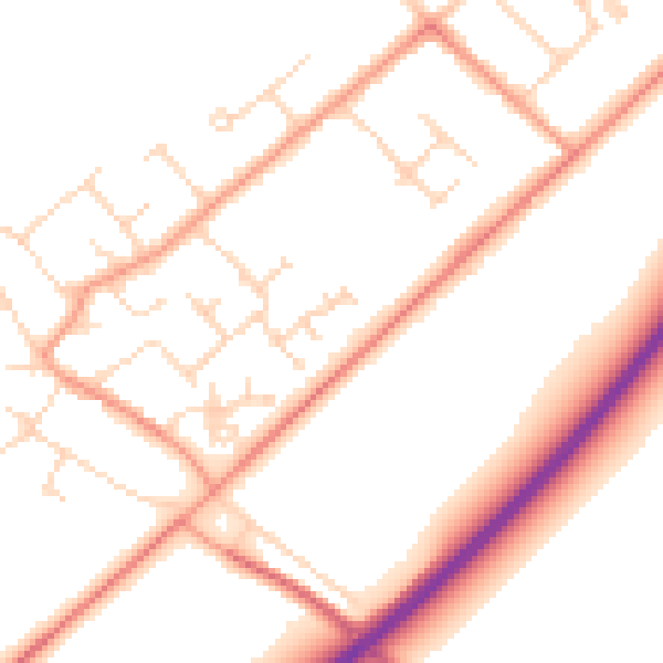Daytime road noise heatmap for NG24 3TR