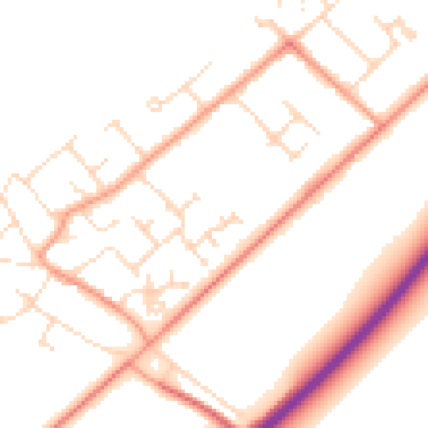 Daytime road noise heatmap for NG24 3TS