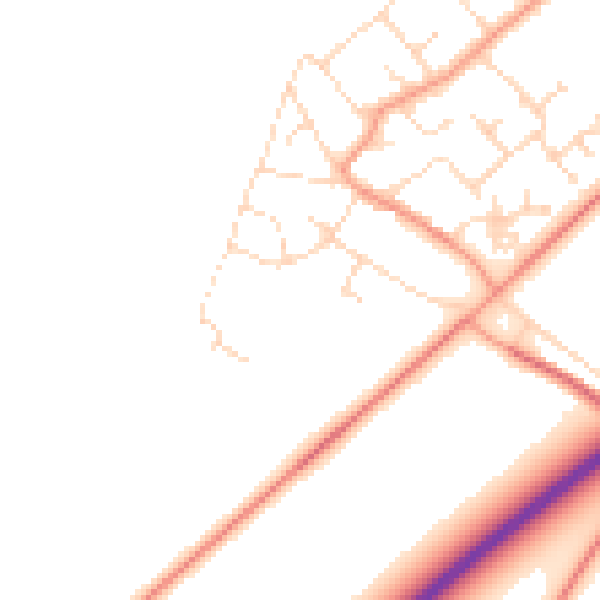 Daytime road noise heatmap for NG24 3TU