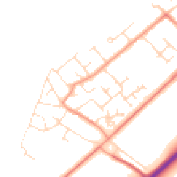 Daytime road noise heatmap for NG24 3TW