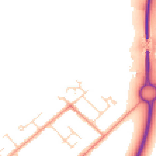 Daytime road noise heatmap for NG24 3TY