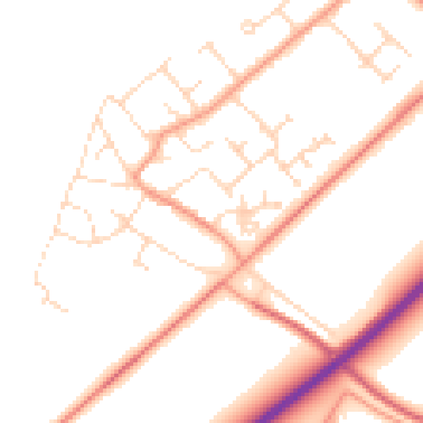 Daytime road noise heatmap for NG24 3UD