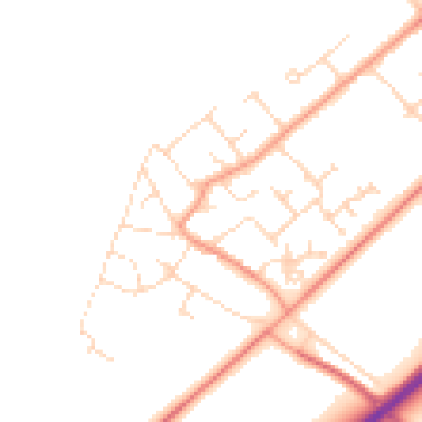 Daytime road noise heatmap for NG24 3UJ