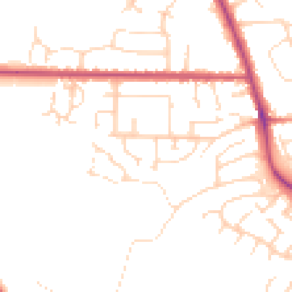 Daytime road noise heatmap for NG24 3WR