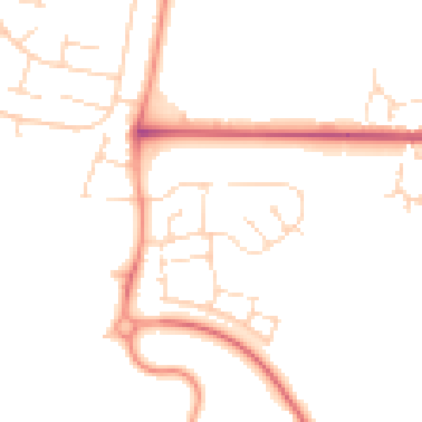Daytime road noise heatmap for NG24 3XF