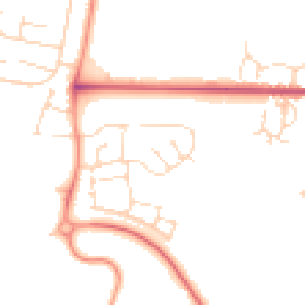 Daytime road noise heatmap for NG24 3XH