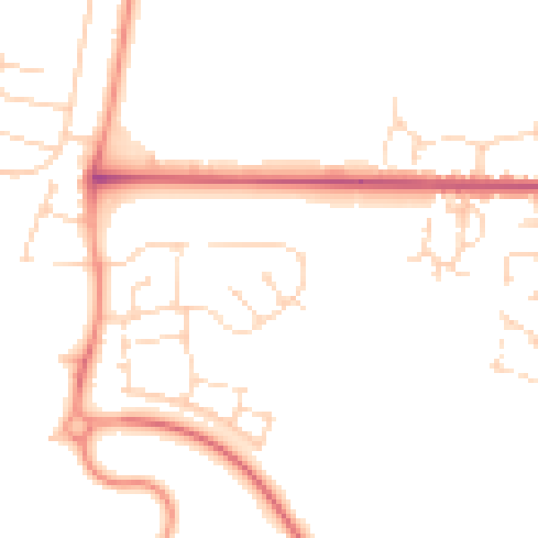 Daytime road noise heatmap for NG24 3XR