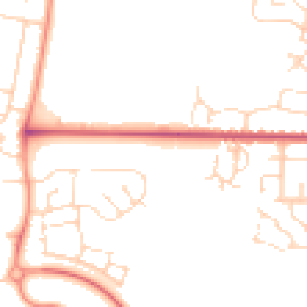 Daytime road noise heatmap for NG24 3YW