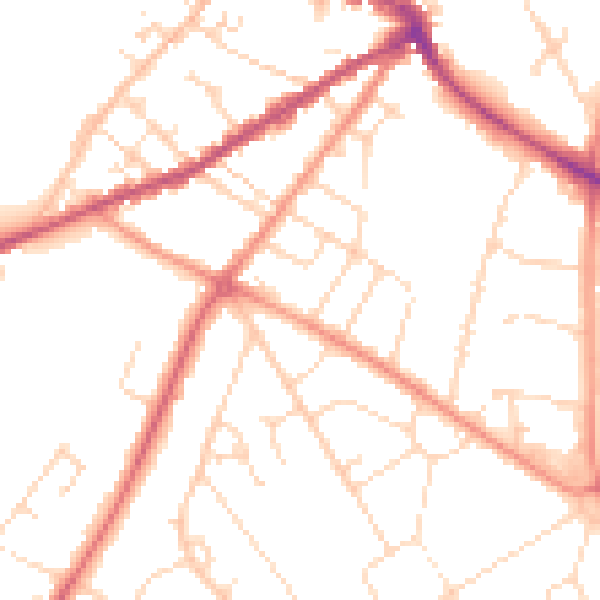 Daytime road noise heatmap for NG24 4BF