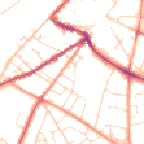 Daytime road noise heatmap for NG24 4BH