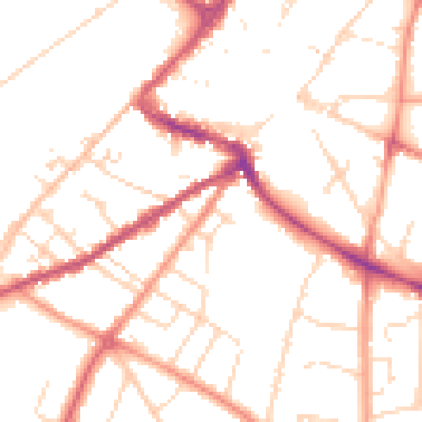 Daytime road noise heatmap for NG24 4BJ