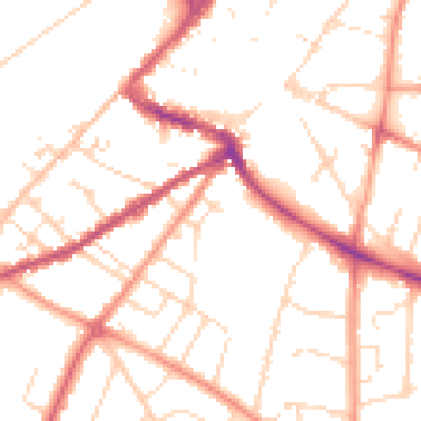Daytime road noise heatmap for NG24 4BL