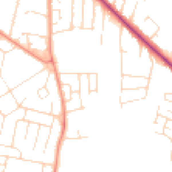 Daytime road noise heatmap for NG24 4DP