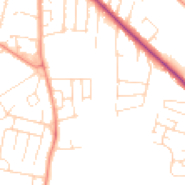 Daytime road noise heatmap for NG24 4DS