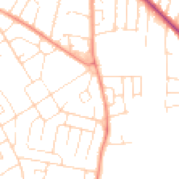 Daytime road noise heatmap for NG24 4DX