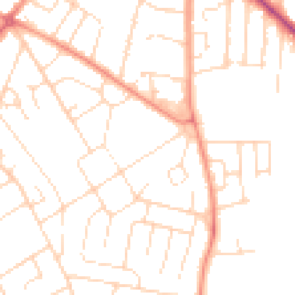 Daytime road noise heatmap for NG24 4DY