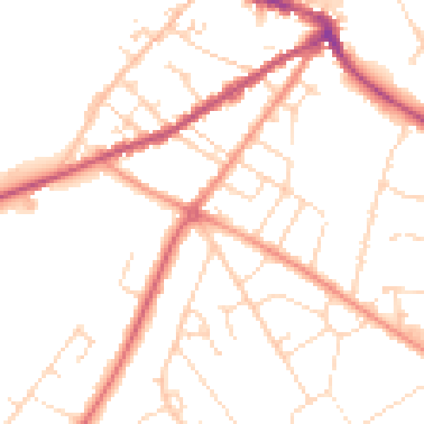Daytime road noise heatmap for NG24 4EA
