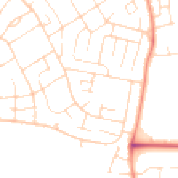 Daytime road noise heatmap for NG24 4ER
