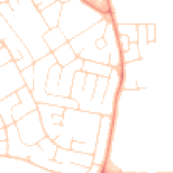 Daytime road noise heatmap for NG24 4EY
