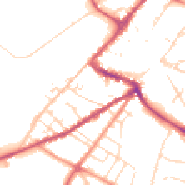 Daytime road noise heatmap for NG24 4FL