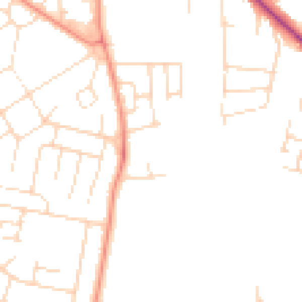 Daytime road noise heatmap for NG24 4FY