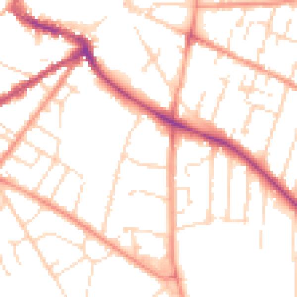 Daytime road noise heatmap for NG24 4GH