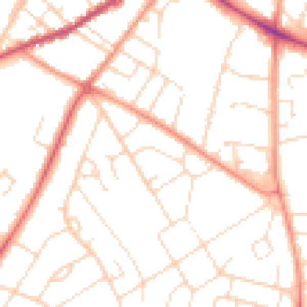Daytime road noise heatmap for NG24 4HT