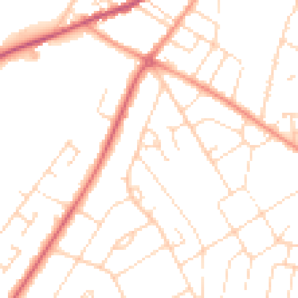Daytime road noise heatmap for NG24 4JT