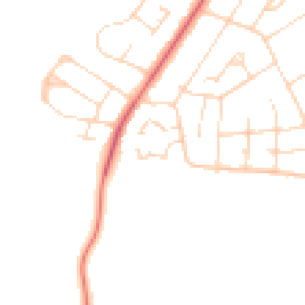 Daytime road noise heatmap for NG24 4NQ