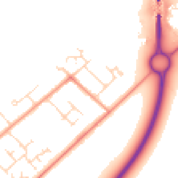 Daytime road noise heatmap for NG24 4SU