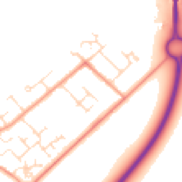 Daytime road noise heatmap for NG24 4SY