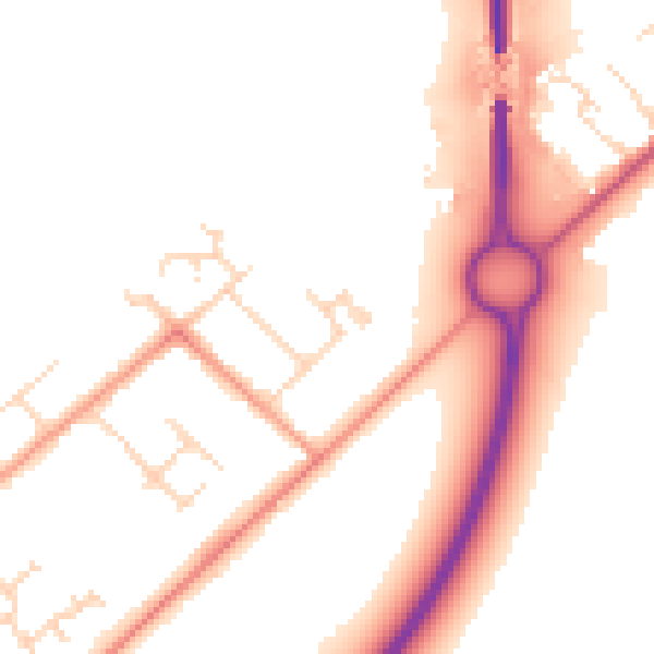Daytime road noise heatmap for NG24 4TH