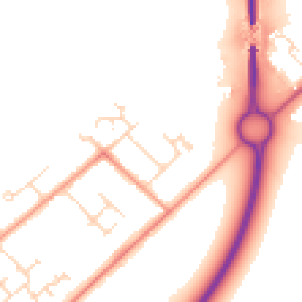Daytime road noise heatmap for NG24 4TQ