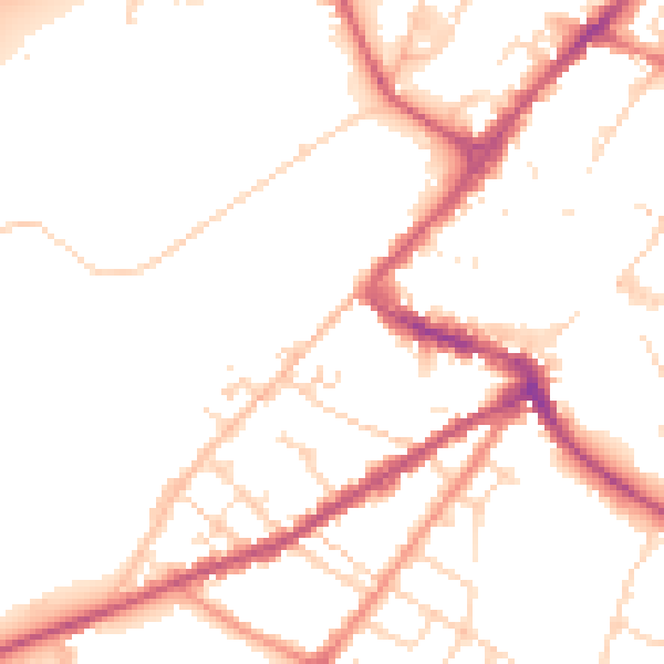 Daytime road noise heatmap for NG24 4TR