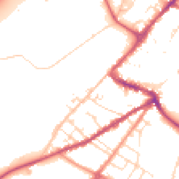 Daytime road noise heatmap for NG24 4TS