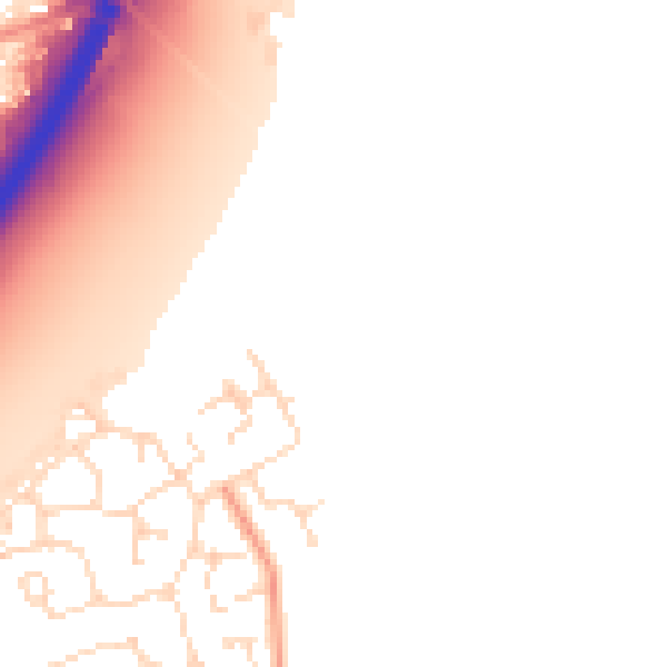 Daytime road noise heatmap for NG24 5AB