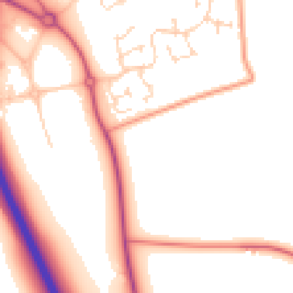 Daytime road noise heatmap for NG24 5AJ