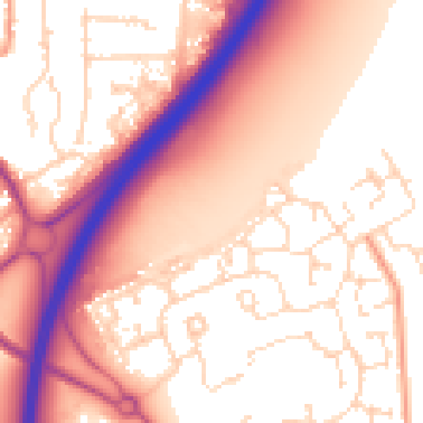 Daytime road noise heatmap for NG24 5BL