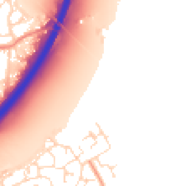 Daytime road noise heatmap for NG24 5BN