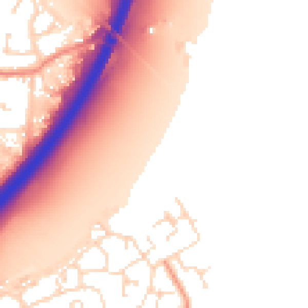 Daytime road noise heatmap for NG24 5BQ